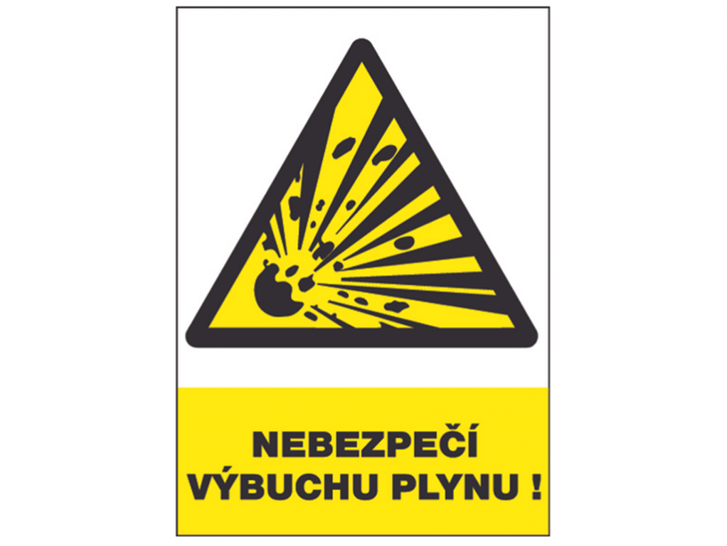 Tabuľka bezpečnostná - Nebezpečenstvo výbuchu plynu!