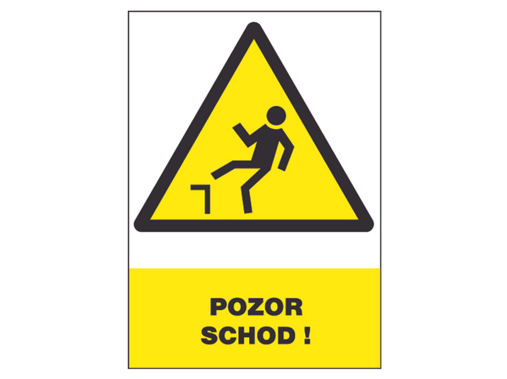 Tabuľka bezpečnostná - Pozor schod!