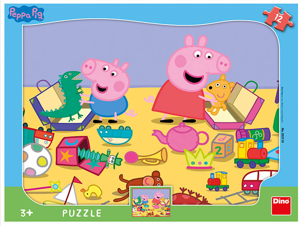 Puzzle Peppa Pig sa hrá 12 dielikov
