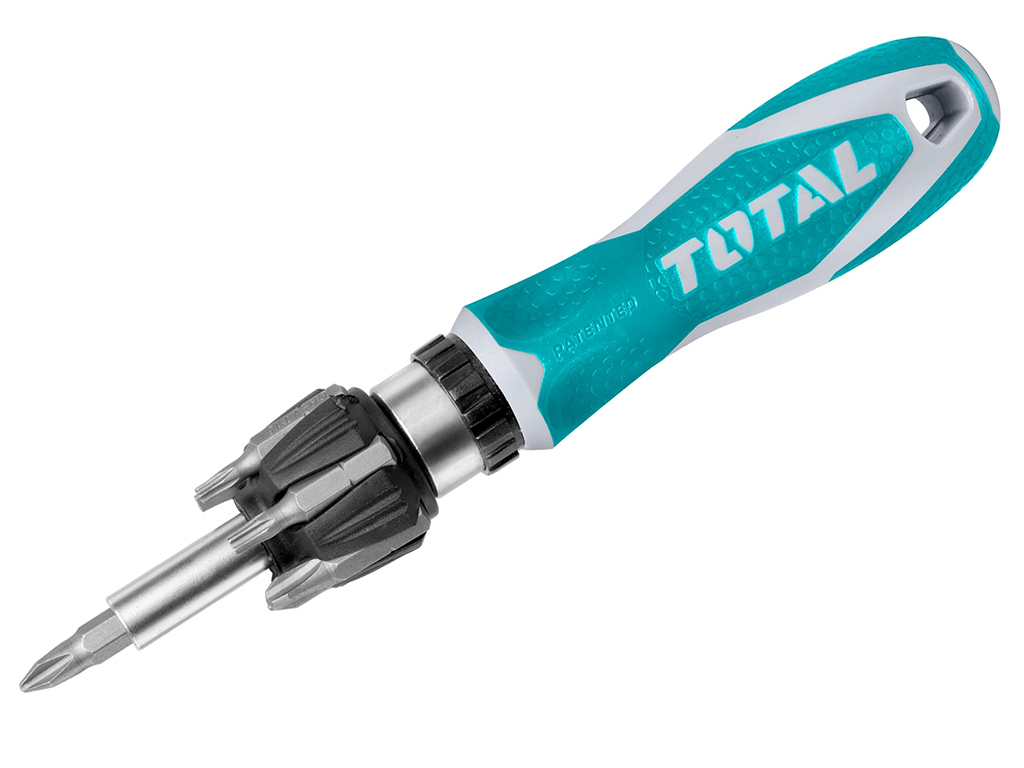 Skrutkovač račňový 8v1, CrV, TOTAL Industrial