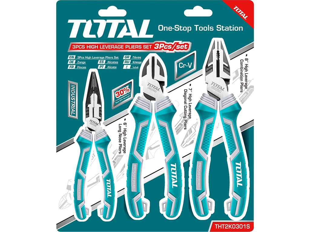 Sada klieští 3 ks, CrV, TOTAL Industrial