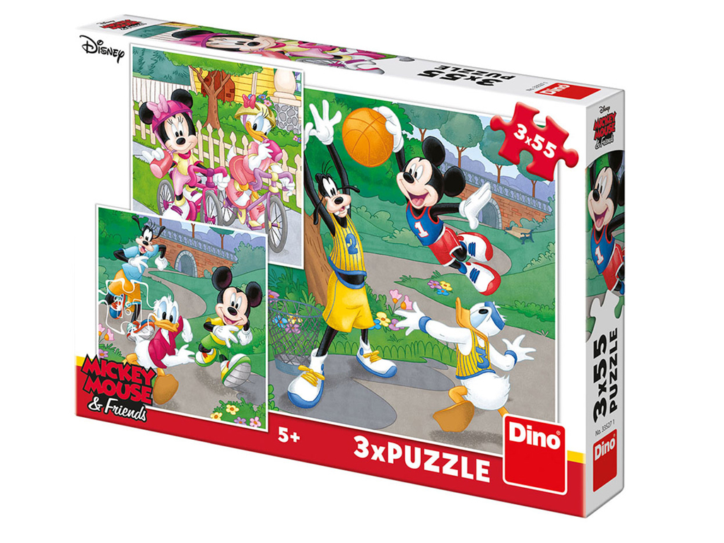 Puzzle Disney Mickey a Minnie športovci 3x55 dielikov