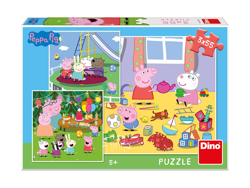 Puzzle Peppa Pig: Na prázdninách 3x55 dielikov