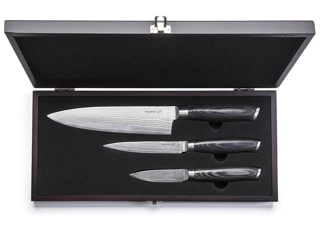 Sada nožov Gourmet Damascus, small box 3 ks, G21