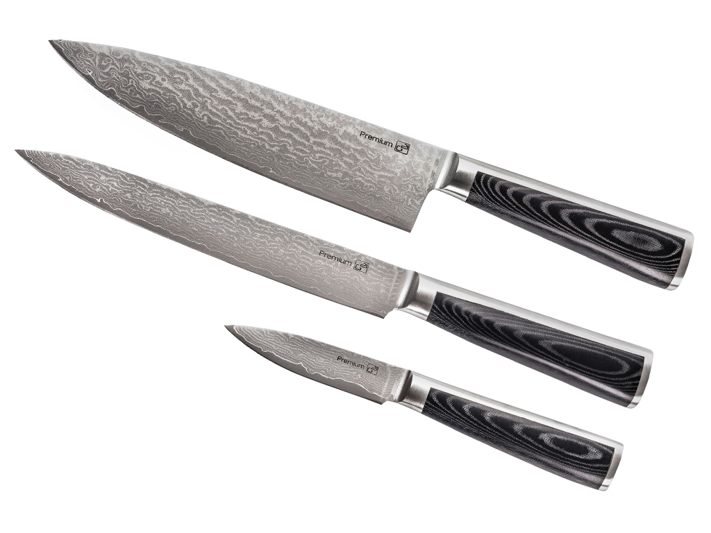 Sada nožov Damascus Premium, box 3 ks, G21