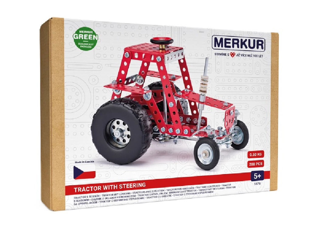 Merkur stavebnica 057 - traktor s riadením, 205 dielov