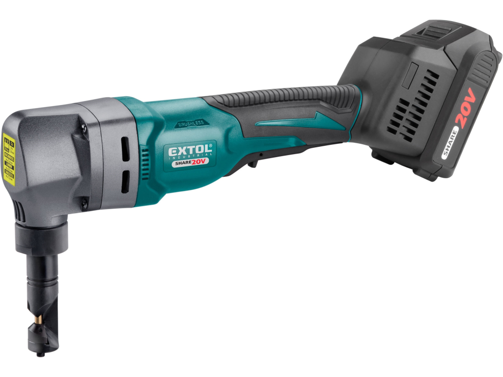 Nožnice na plech aku bezuhlíkové SHARE20V, EXTOL INDUSTRIAL