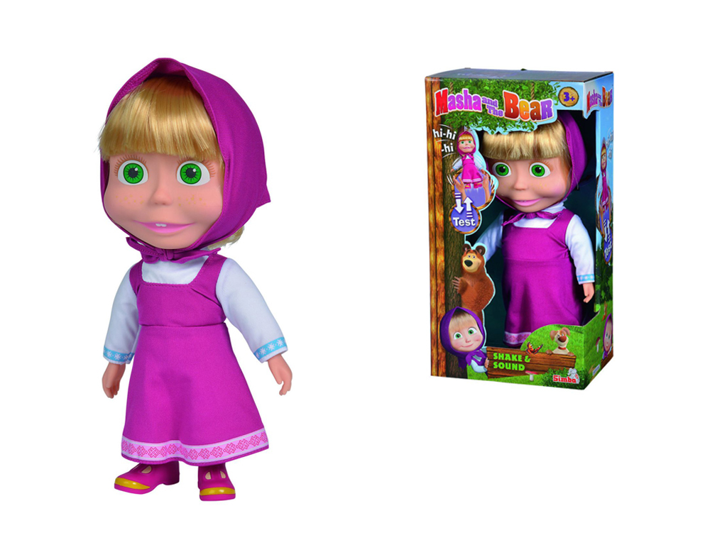 Máša a medveď Bábika Máša Shake & Sound, 30 cm
