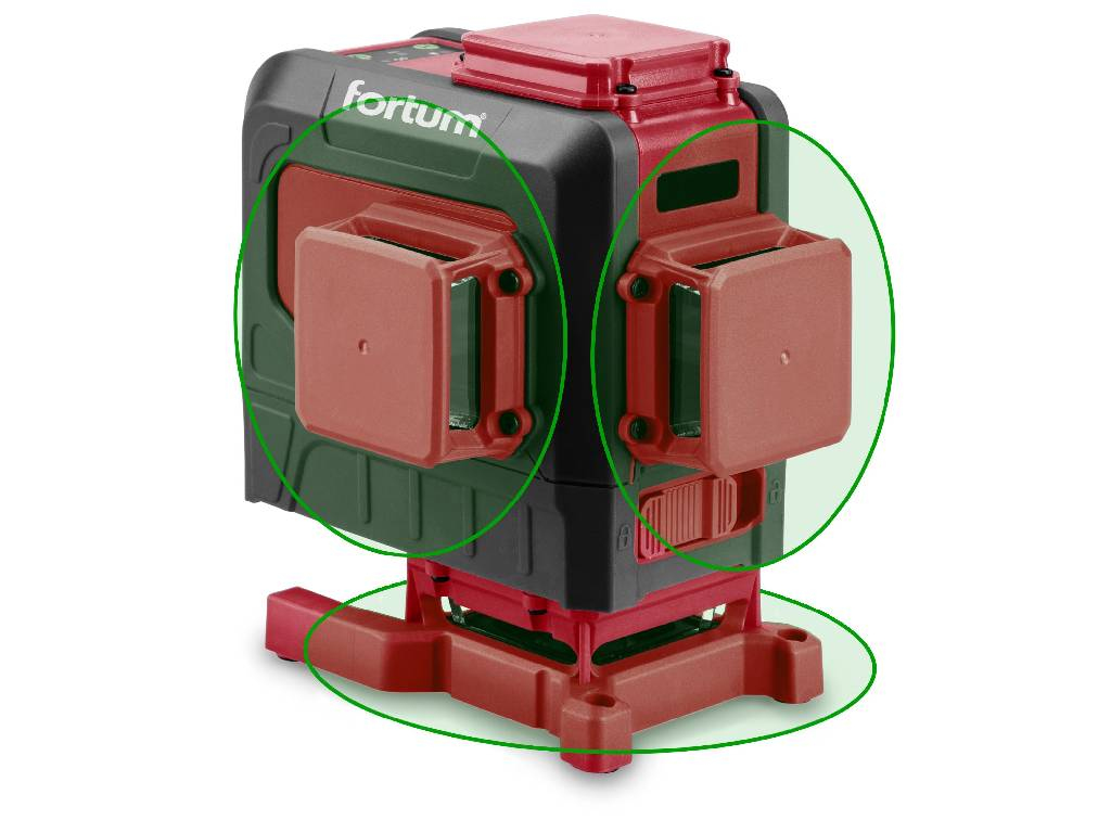 Laser zelený 3D líniový, krížový samonivelačný, FORTUM