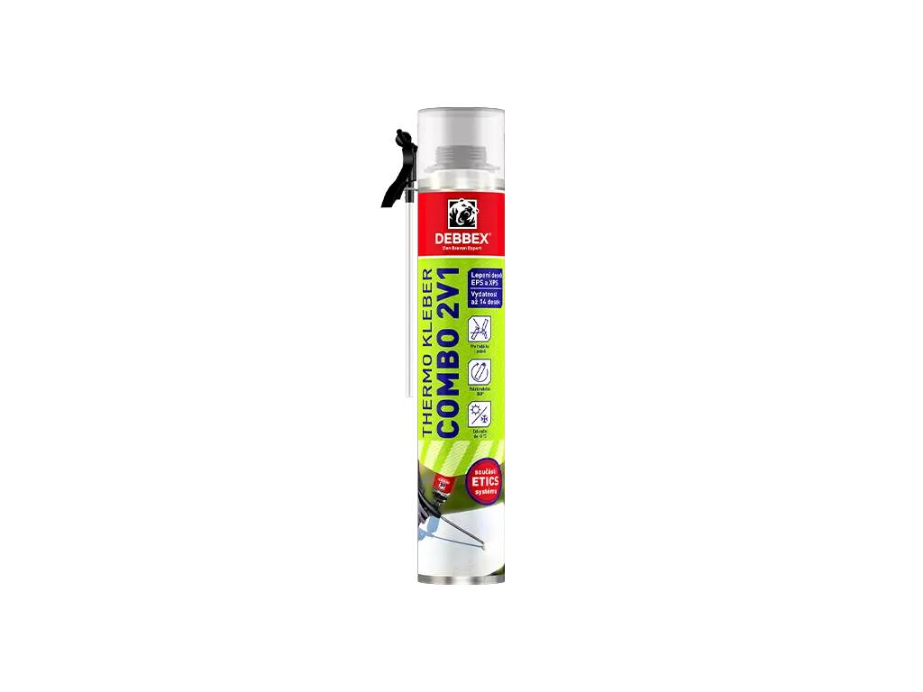 Pena nízkoexpanzná na polystyrén 2V1 THERMO KLEBER COMBO, DenBraven