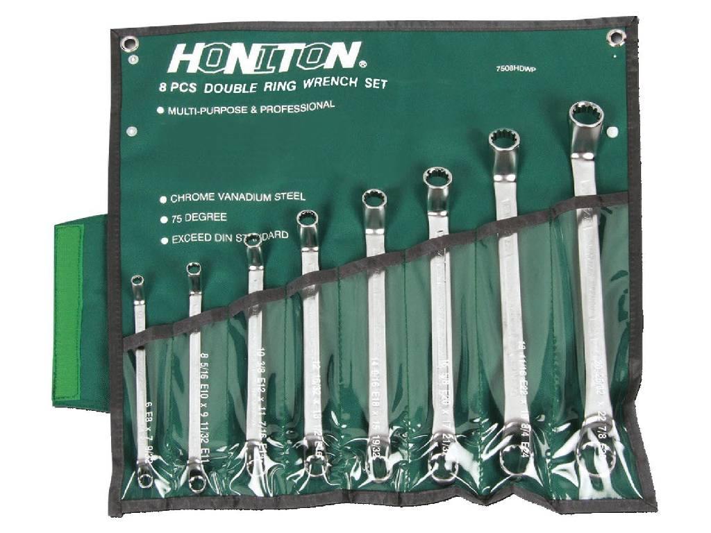 Sada očkových kľúčov vyhnutých 8 dielov, 6-22 mm, HONITON