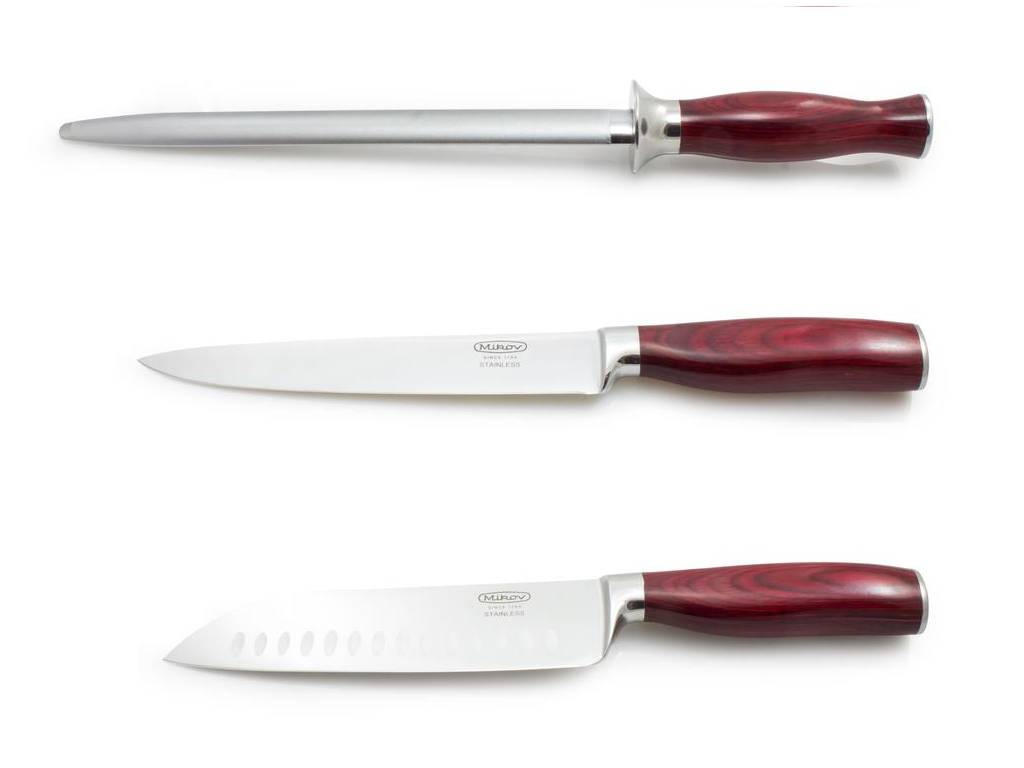 Set kuchynských nožov, RUBY s ocieľkou, Mikov