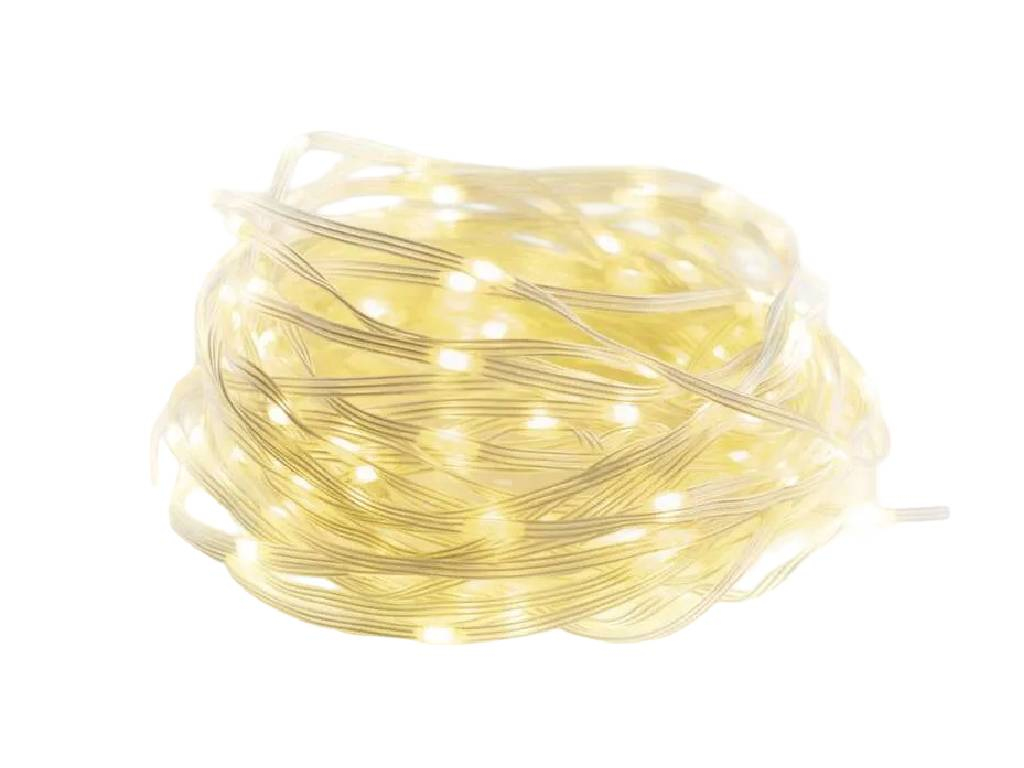 Reťaz vianočná drop LED, vonkajšia aj vnútorná, teplá biela, časovač, EMOS