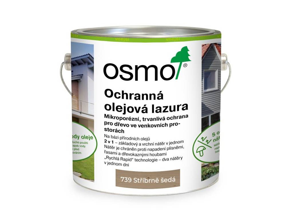 Olejová lazúra ochranná, Strieborno sivá 739, OSMO