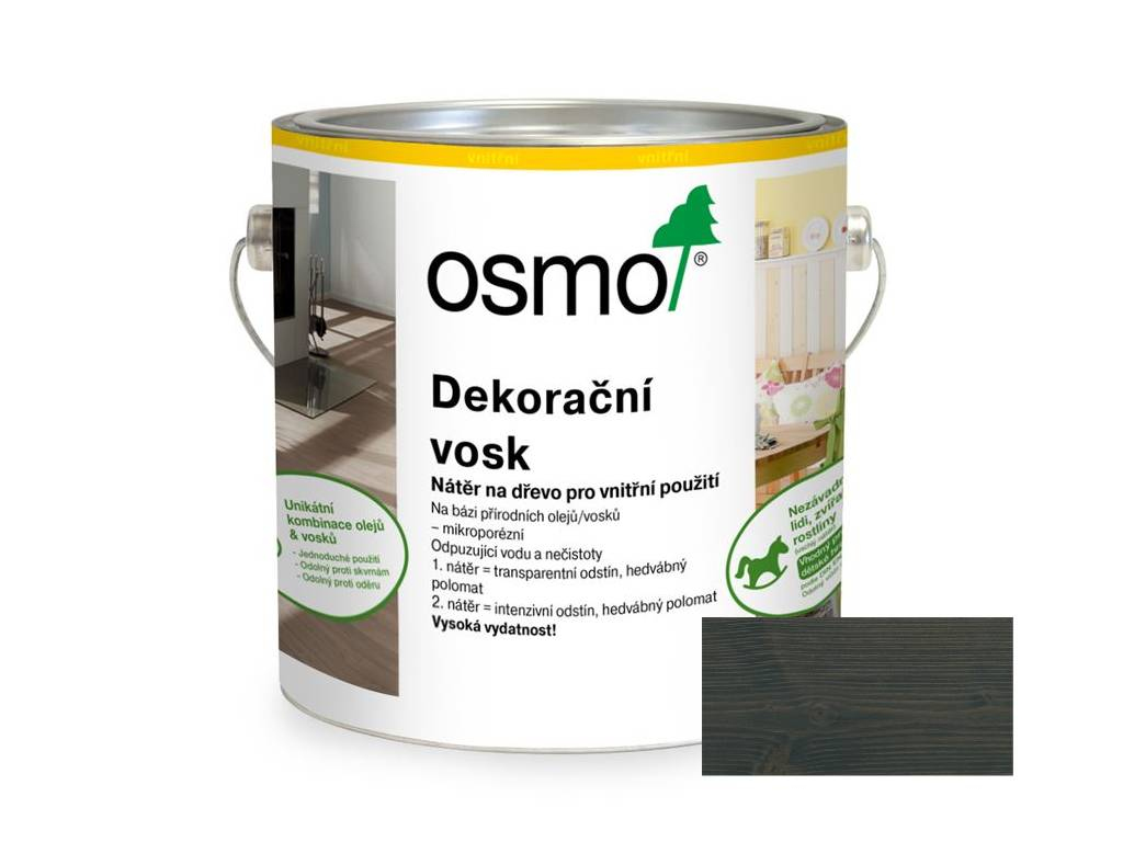 Vosk dekoračný transparentný sivý granit 3118, OSMO
