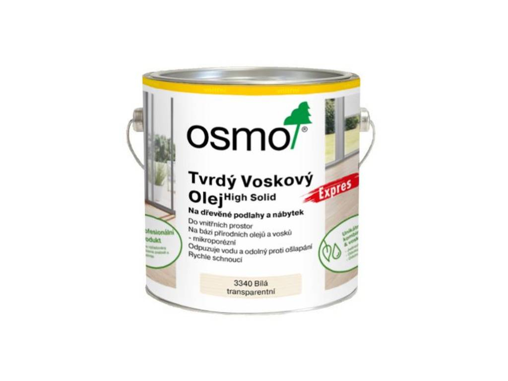 Olej tvrdý voskový Biely transparentný EXPRES 3340, OSMO