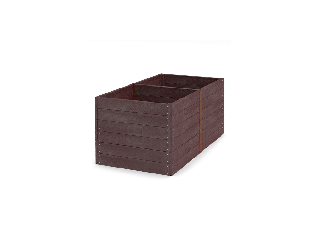 Záhon vyvýšený/kompostér, dvojitý, hnedý, Traplast