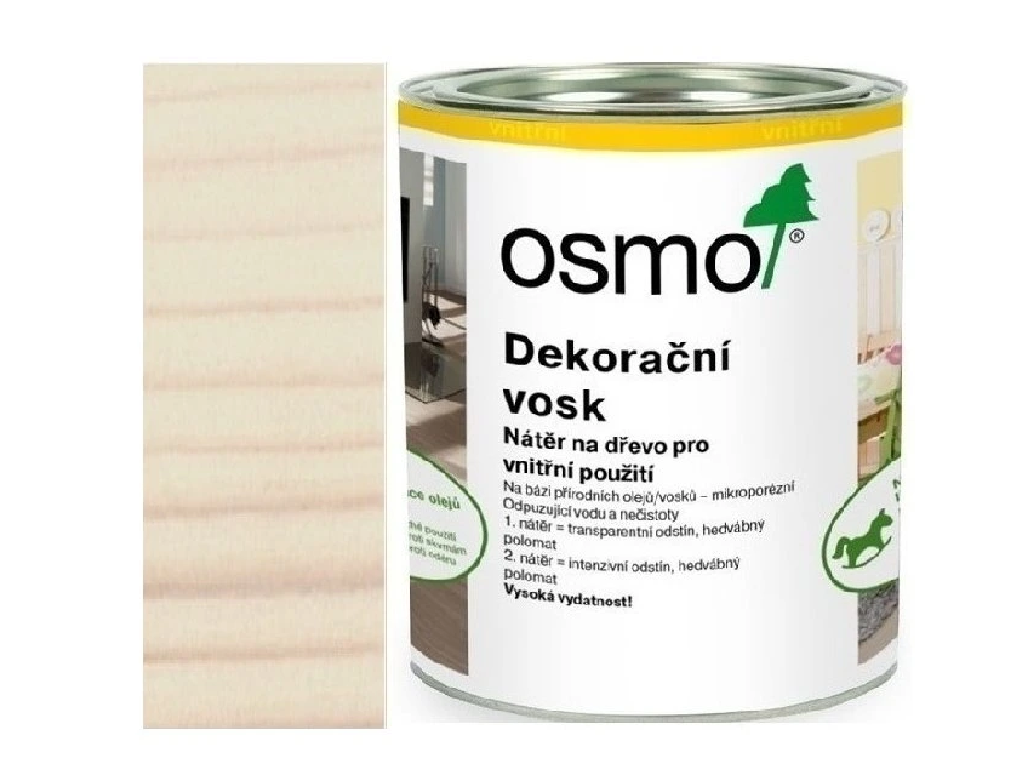Vosk dekoračný intenzívny biely mat 3186, OSMO