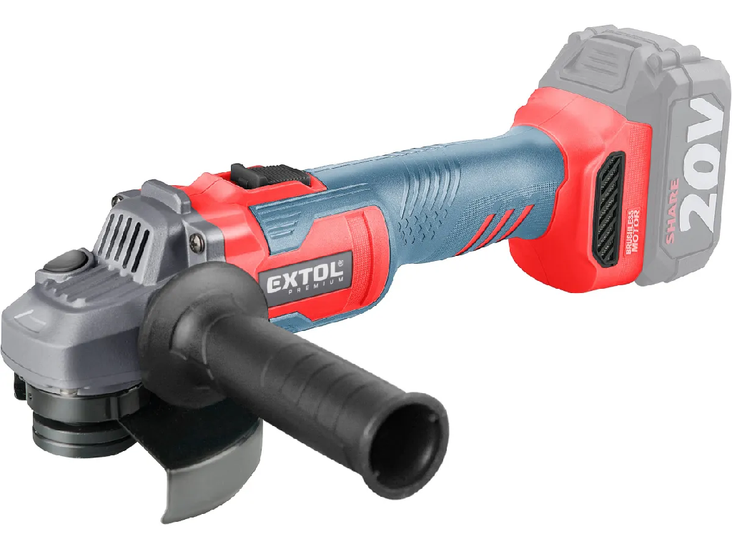 Brúska uhlová BRUSHLESS aku SHARE20V, 125mm, EXTOL PREMIUM
