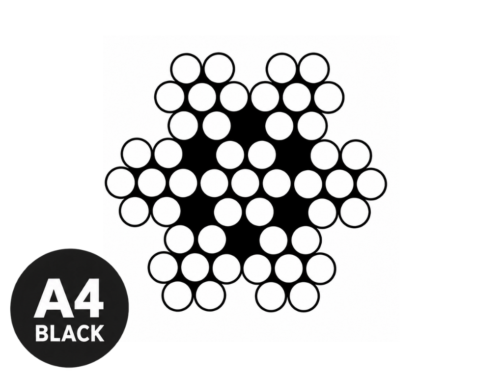 Lanko čierny nerez, DIN 3055, A4 Black