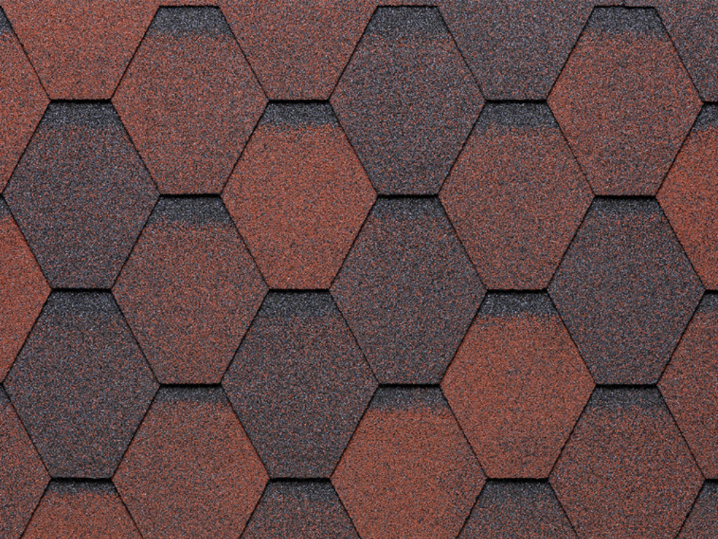 Šindeľ strešný, ECO ROOF Hexagonal, 509 SHADED RED, Tegola