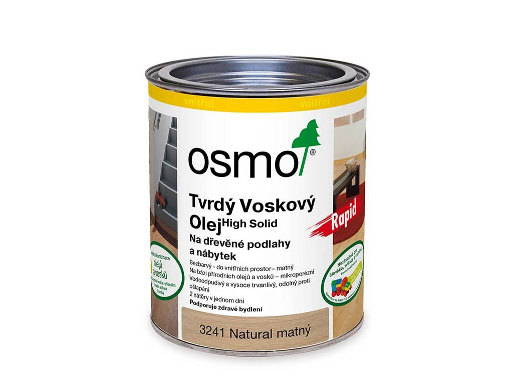 Olej voskový tvrdý RAPID, Natural matný 3241, OSMO