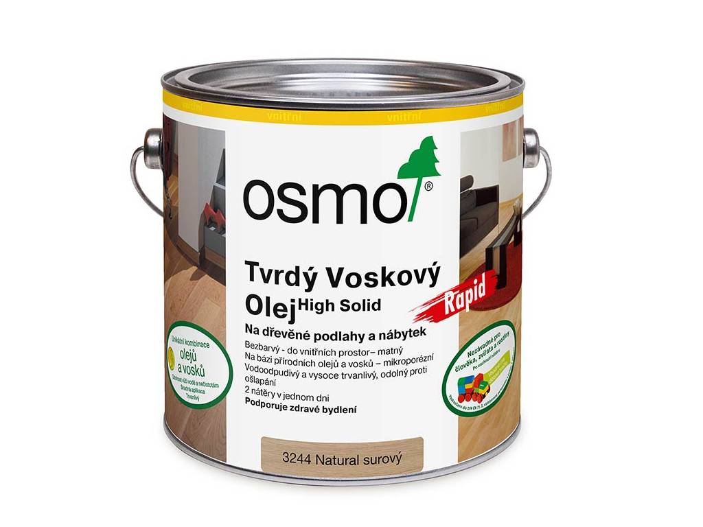 Olej voskový tvrdý RAPID, Natural surový 3244, OSMO