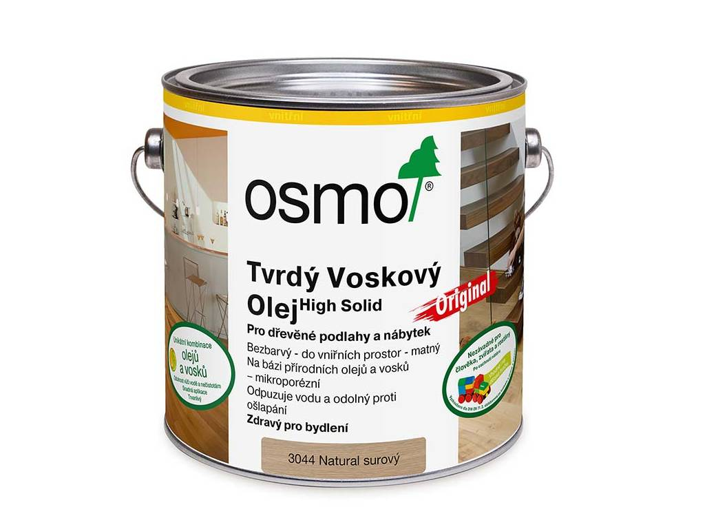 Olej voskový tvrdý, Natural surový 3044, OSMO