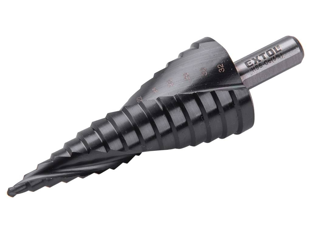 Vrták stupňovitý s lamačom triesok, HSS-Co, EXTOL INDUSTRIAL