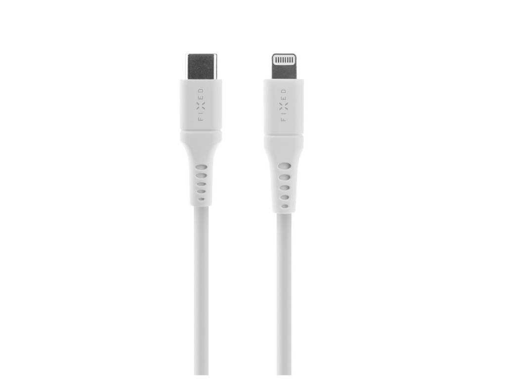 Liquid silicone kábel FIXED USB-C/Lightning, nabíjací a dátový, PD a MFI