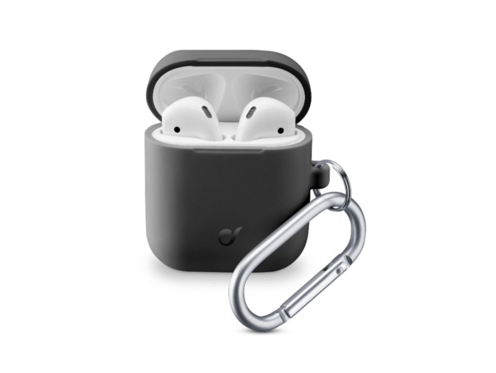 Ochranný kryt s karabínou Cellularline Bounce pre Apple AirPods 1 & 2