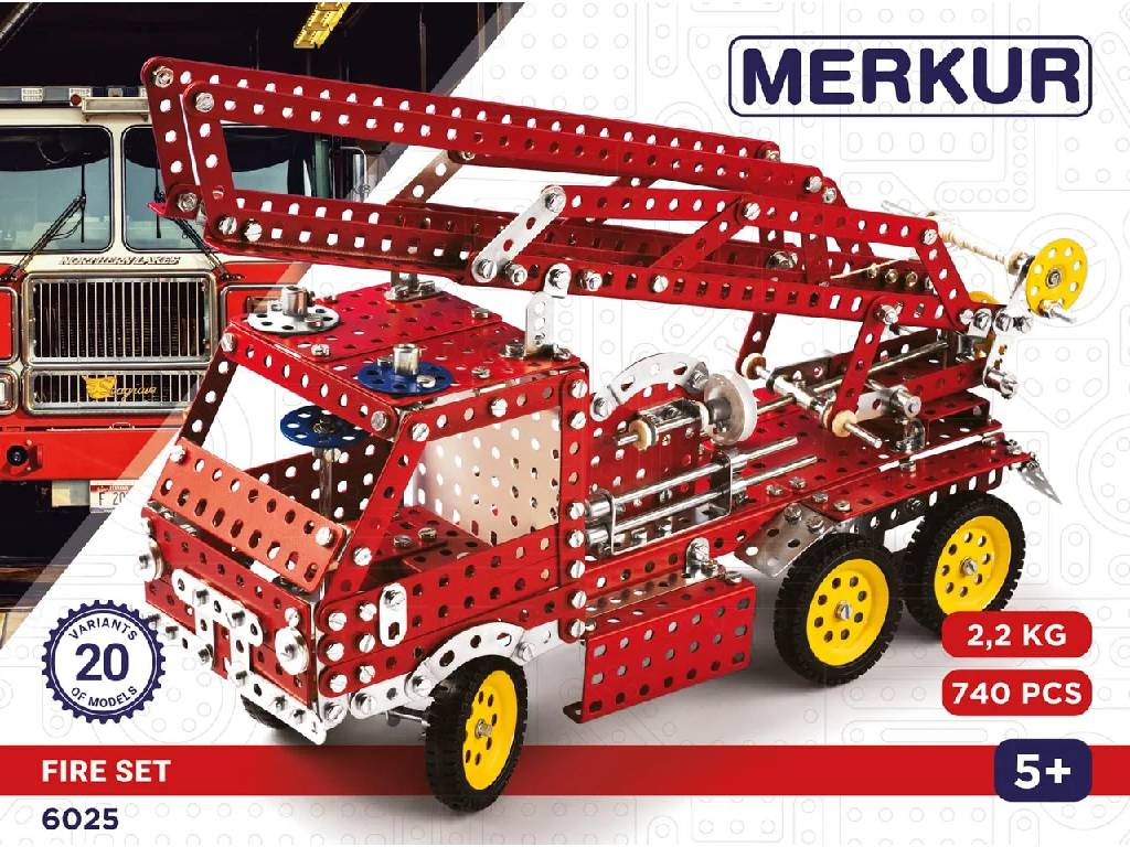 Merkur stavebnica - Fire Set, 740 dielov, 20 modelov