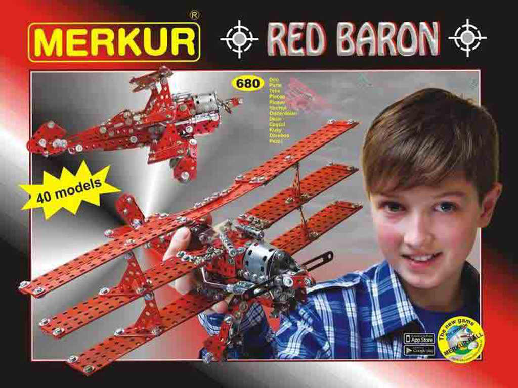 Merkur stavebnica - Red Baron, 680 dielov, 40 modelov