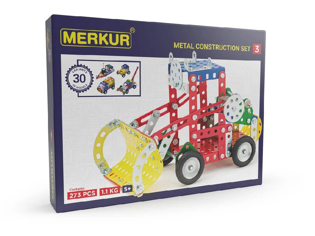 Merkur 3 univerzálna stavebnica, 273 dielov, 30 modelov
