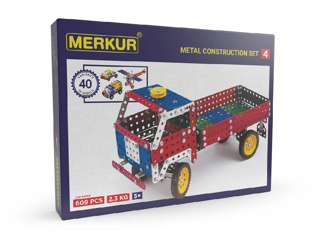 Merkur 4 univerzálna stavebnica, 609 dielov, 40 modelov