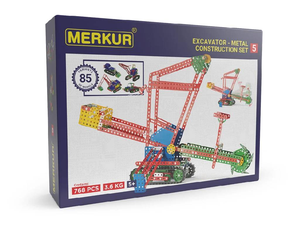 Merkur 5 univerzálna stavebnica, 768 dielov, 80 modelov