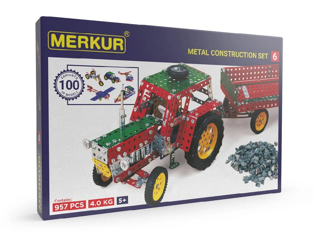 Merkur 6 univerzálna stavebnica, 957 dielov, 100 modelov