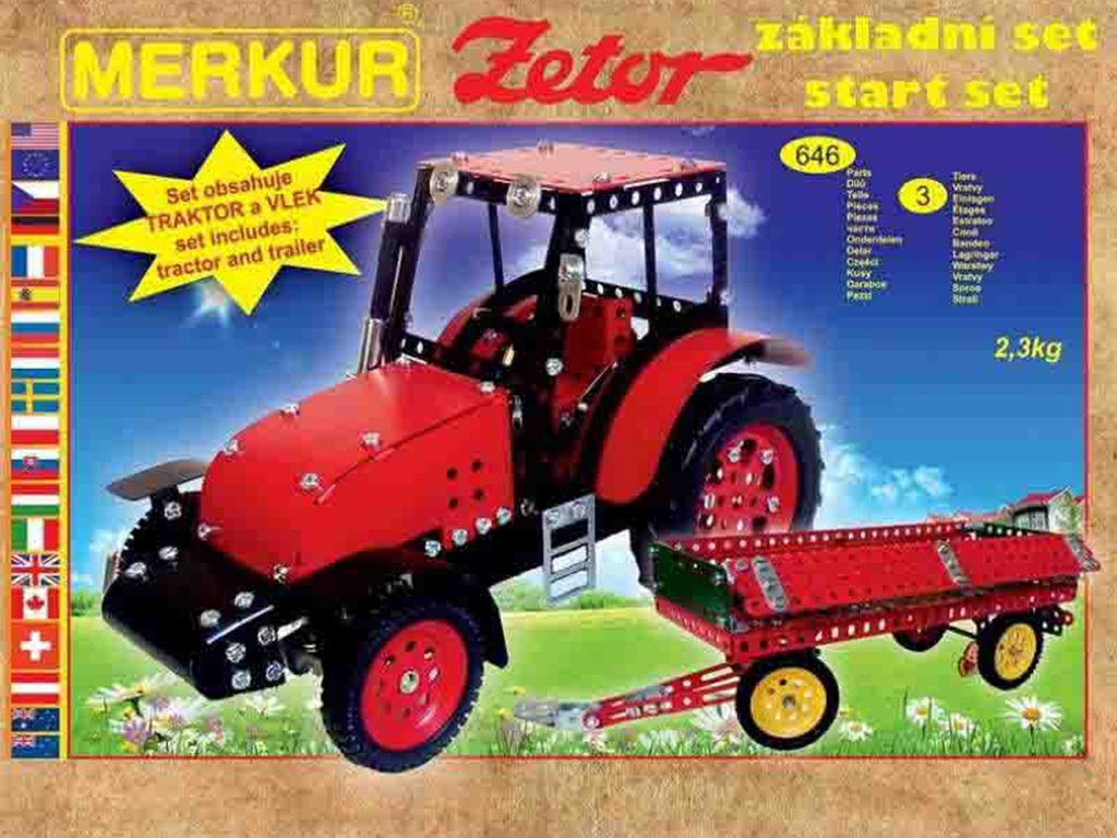 Merkur stavebnica Zetor, 646 dielov