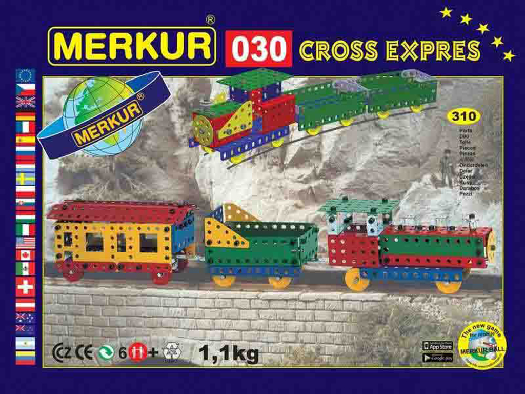 Merkur stavebnica 030 Cross expres, 310 dielov, 10 modelov