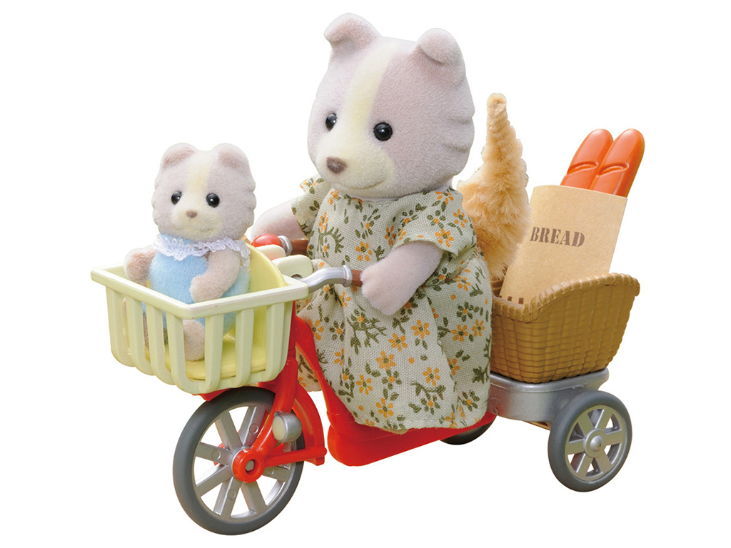Psia rodinka na bicykli