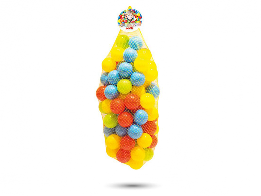100 farebných plastových loptičiek v sieťke - 6 cm