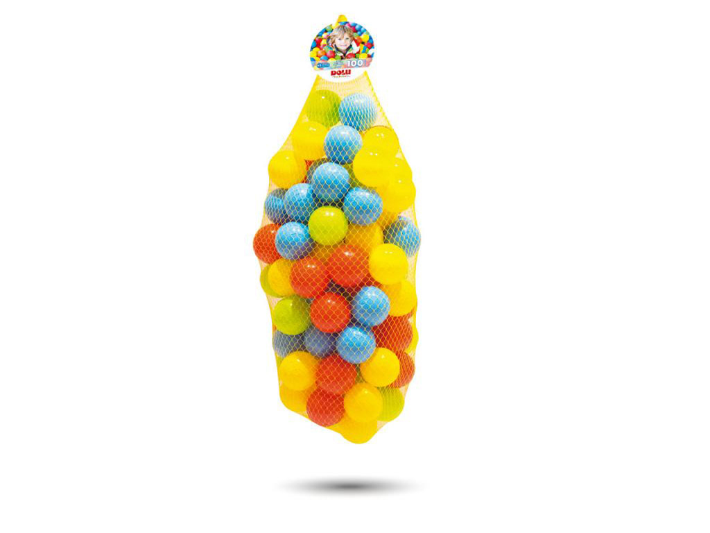 100 farebných plastových loptičiek v sieťke - 7 cm