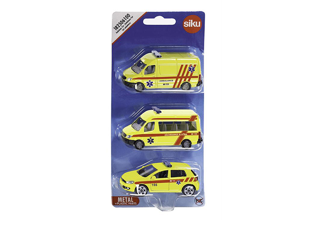 SIKU česká verzia - set ambulancia sada 3 áut