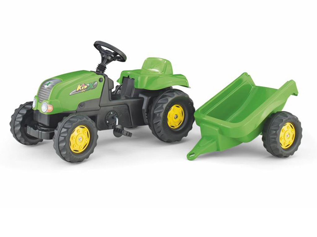 Šliapací traktor Rolly Kid s vlečkou - svetlozelený