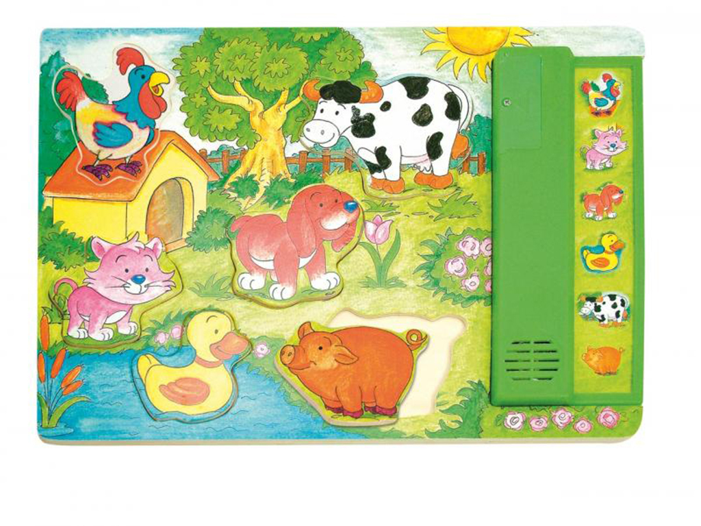 Hudobné puzzle zelené Zvieratká