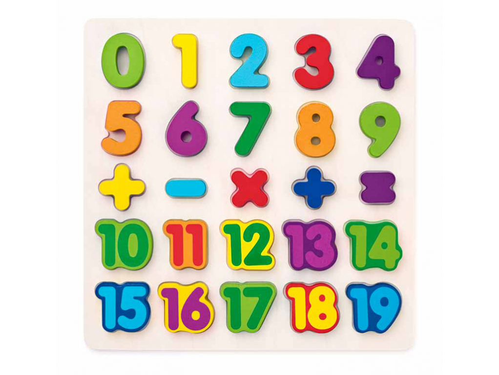 Puzzle - číslice masívne na doske