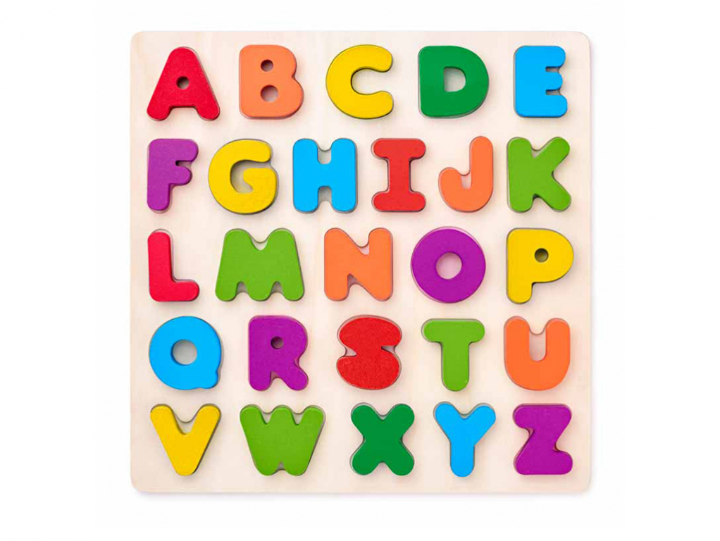 Puzzle ABC - masívne písmená na doske