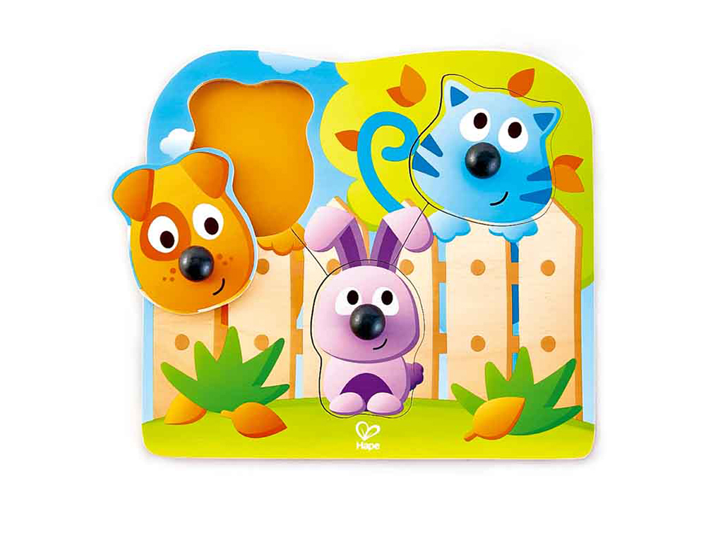 Puzzle s úchytkami - Domáce zvieratká