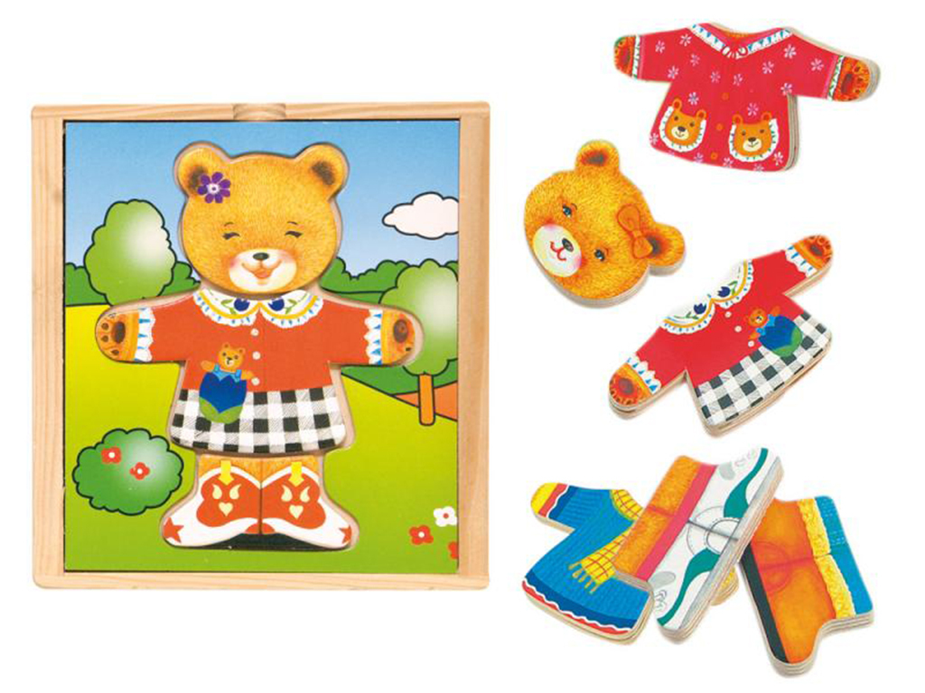 Puzzle šatníková skriňa Medvedica, 18 dielov