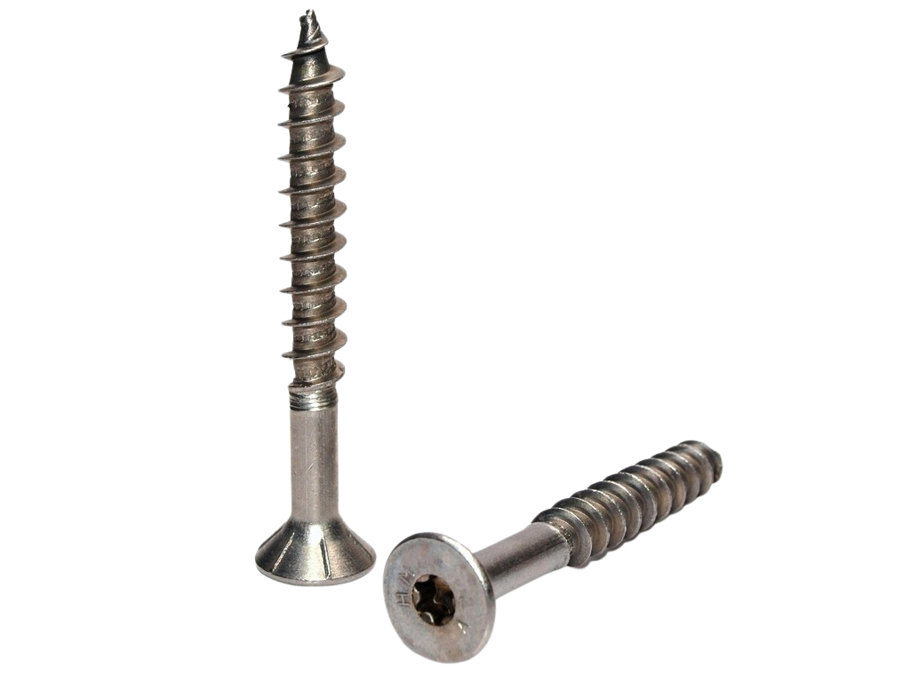 Skrutka do dreva so zapustenou hlavou Torx drážka, čiastočný závit, nerez A2